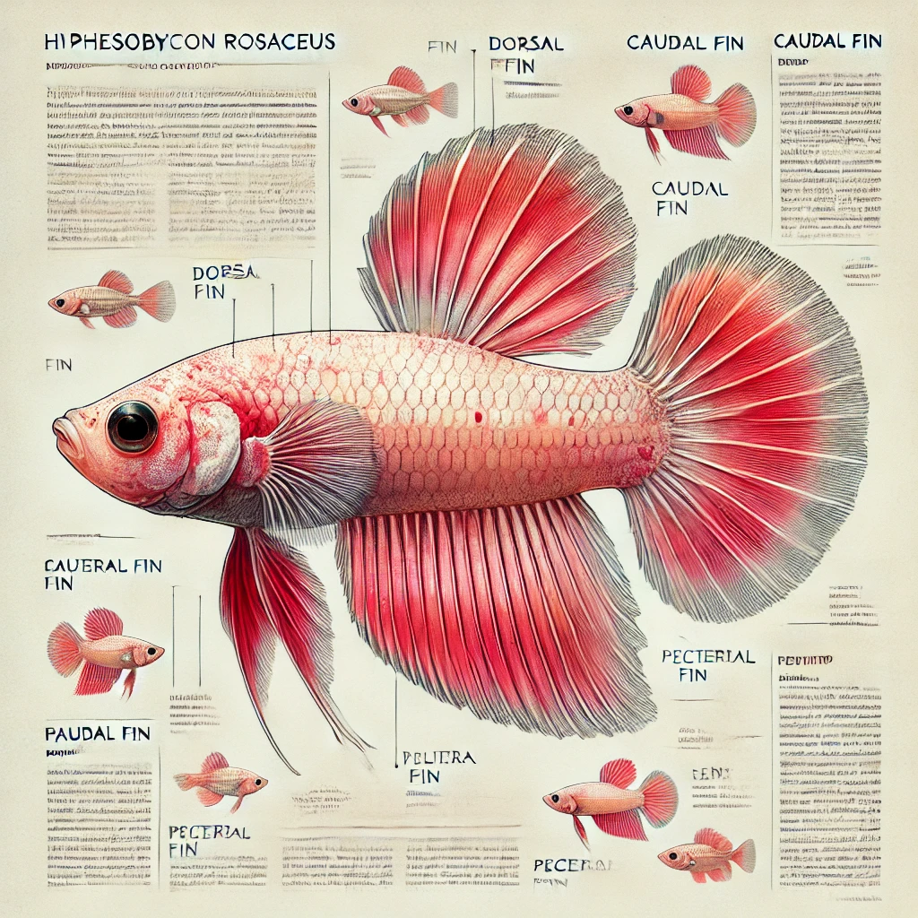 Hyphessobrycon rosaceus (Pink tetra)