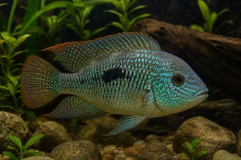 Aequidens rivulatus White strip acara