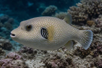 Arothron hispidus Blue stain balloon fish