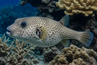 Arothron nigropunctatus Balloon Fish with black spots
