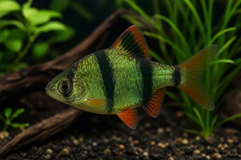 Barbus tetrazona vert (Green Sumatra)