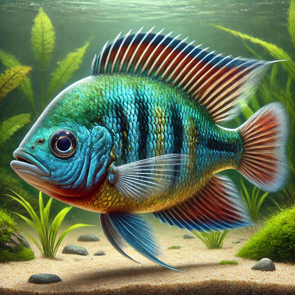 Nannacara anomala (Dwarf cichlid with golden eyes)