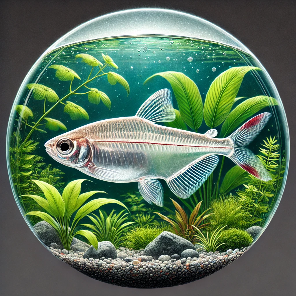 Prionobrama filigera Red -tailed glass Characin